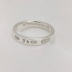 Tiffany & Co. Sterling Silver T & CO Engraved Band - Silver